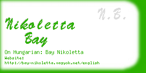 nikoletta bay business card